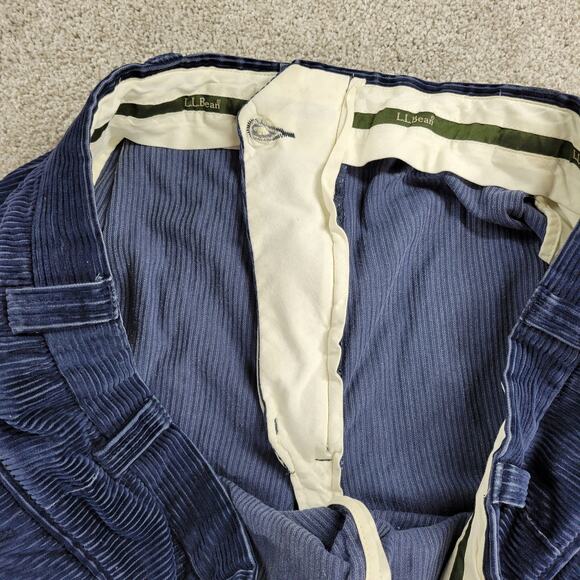 Vintage L.L.Bean Corduroy Pants Mens 42x30 Navy Blue Classic Fit Straight Leg - Picture 11 of 16